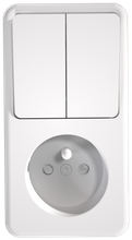 French socket with 2 gang switch