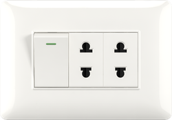 16A 250V 1 switch with 2 socket
