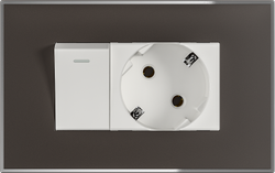 16A 250V 1 switch with Germany socket