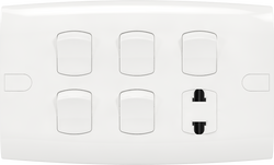 10A 250V 5 Switch with 2 Pin Socket