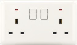 Double 13A 250V 3 pin socket with switch(neon)