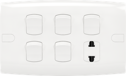 10A 250V 5 Switch with 2 Pin Socket