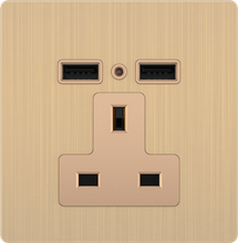 13A 250V 3 Pin Socket with Double USB 2A