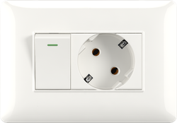16A 250V 1 switch with Germany socket