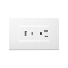 USB-A + USB-C & one Amercian style socket