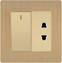 16A 250V 1 Gang Switch with2 Pin Socket