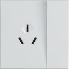 16A 250V~ 3 pin socket with  1 gang switch