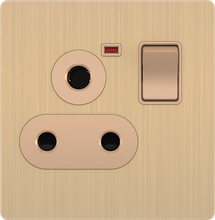 15A 250V Power Plug Socket with Switch with Neon