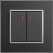 10A 250V~2 gang 1 way switch with light