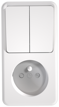 French socket with 2 gang switch