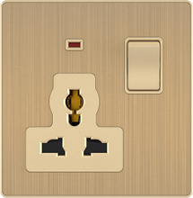 13A 250V Multi. Socket with Switch with Neon