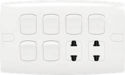 10A 250V 6 Switch with Double 2 Pin Socket