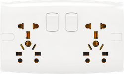 Double 5 in 1 13A 250V Socket with Switch
