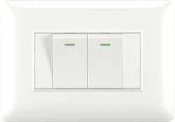 16A 250V 2 gang 1 way switch