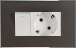 16A 250V 1 switch with Germany socket