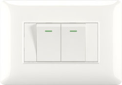 16A 250V 2 gang 1 way switch