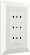 10A 250V~3 gang Chilean style socket WHITE