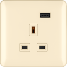 13A 250V 3 pin socket with USB 2A