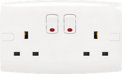 Double 13A 250V 3 Pin Socket with Switch with Neon