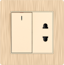 16A 250V 1 Gang Switch with2 Pin Socket