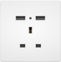 13A 250V 3 Pin Socket with Double USB 2A