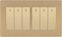 16A 250V 6 Gang 1 Way Switch