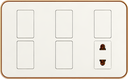 16A 250V~ 5 switch with 1 socket