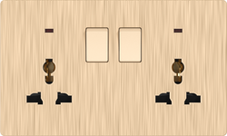 Double 13A 250V Multi. Socket with 2 Switch with 2 Neon