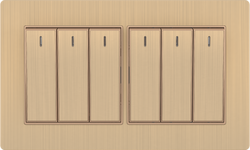 16A 250V 6 Gang 1 Way Switch