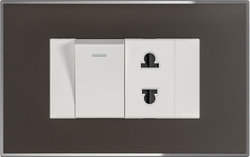 16A 250V 1 switch with 1 socket