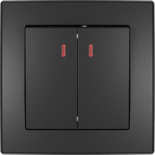 10A 250V~2 gang 1 way switch with light