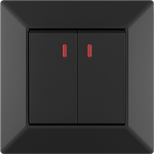 10A 250V~2 gang 1 way switch with light