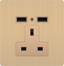 13A 250V 3 Pin Socket with Double USB 2A