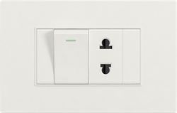 16A 250V 1 switch with 1 socket