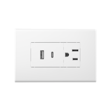 USB-A + USB-C & one Amercian style socket